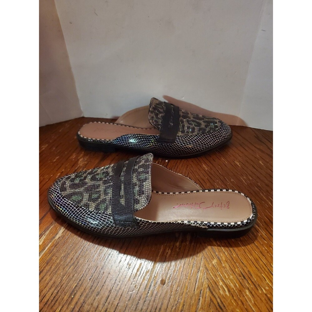 Betsey Johnson Markerr/MARKO1S5 Animal Print Rhinestone Mules Size 9